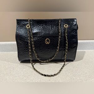 ST JOHN Croc PATENT Chain TOTE Bag PURSE Shoulder